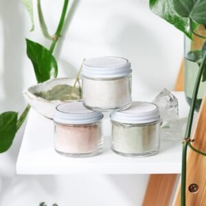 Clay Face Mask Trio: Rose, French Green, Turmeric (2oz Jars)